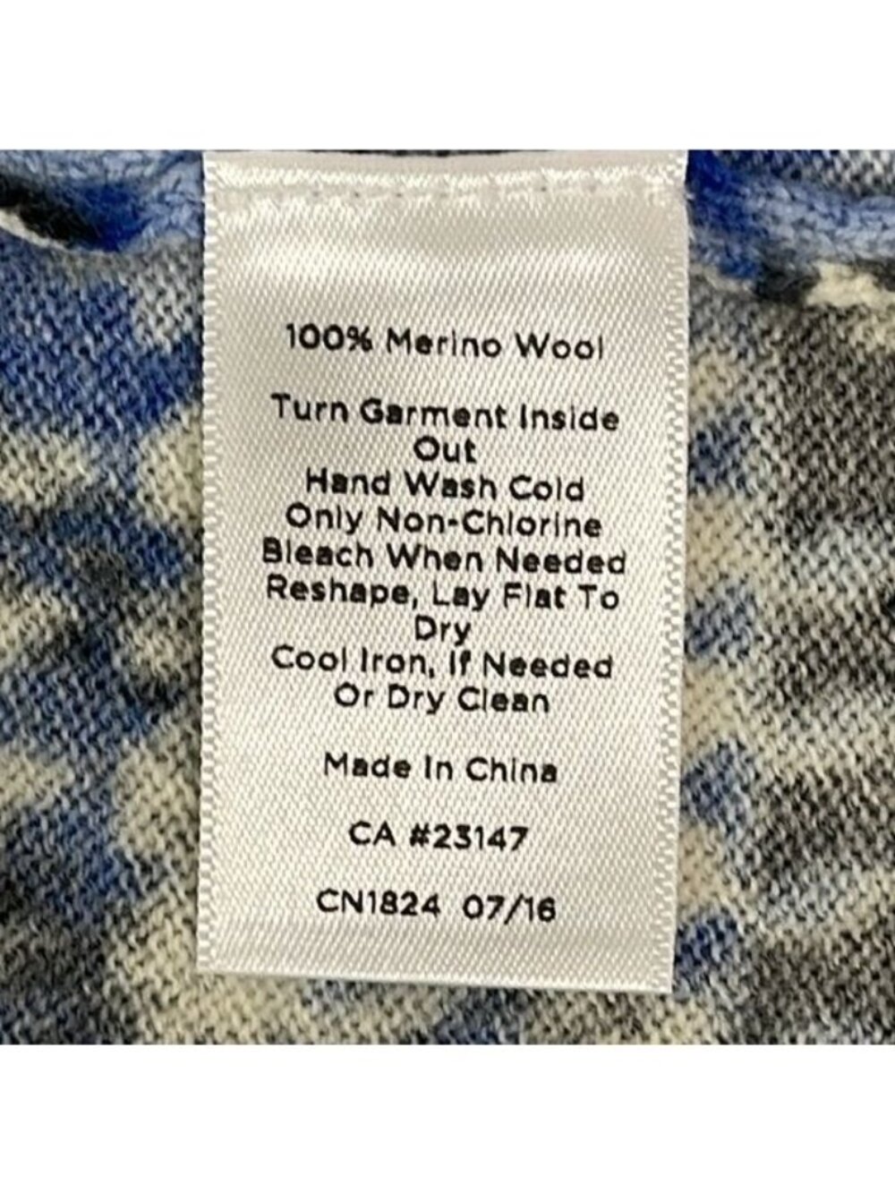 Talbots Merino Wool Blue Paisley Houndstooth Open Cardigan Women's 1X black whit - Picture 5 of 7